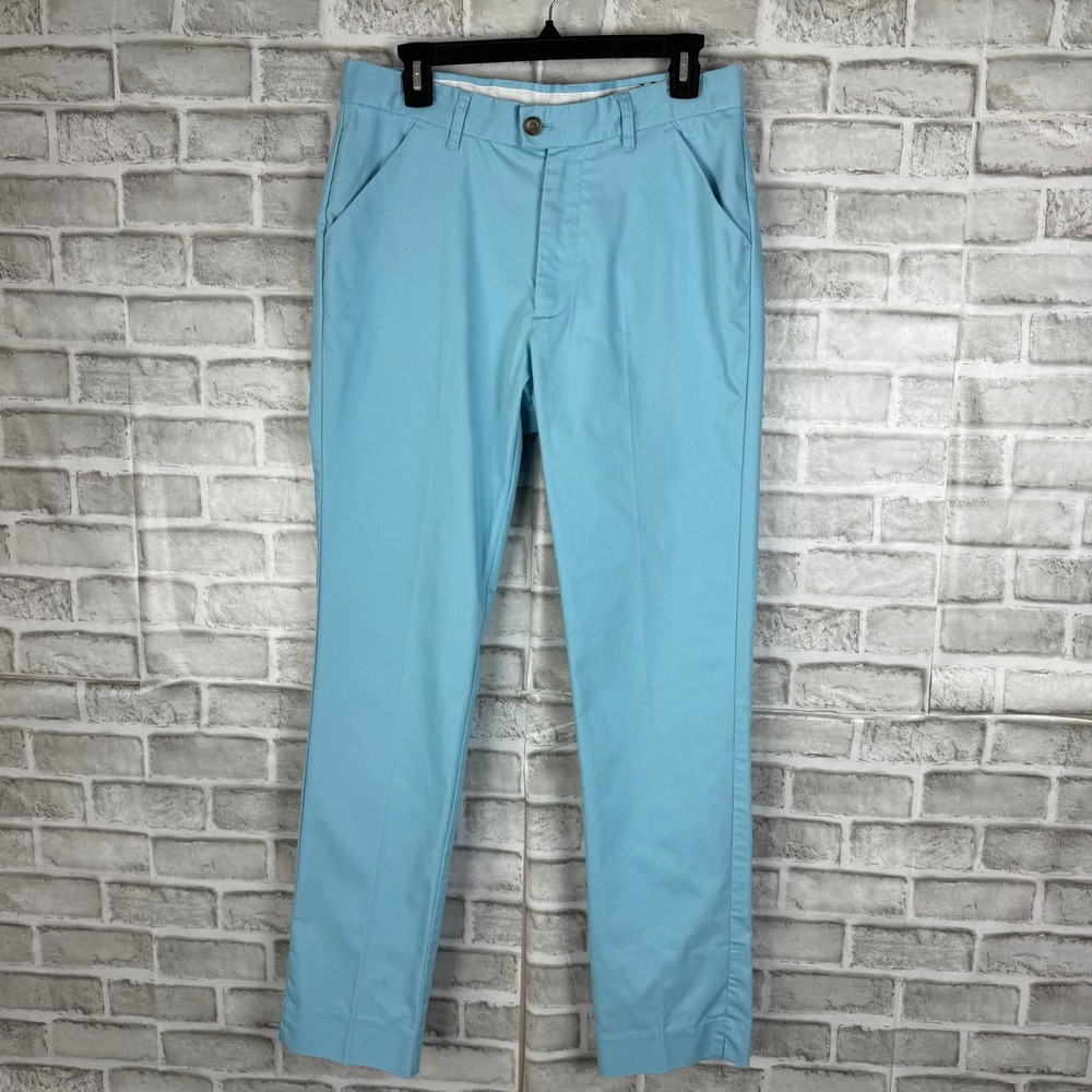 Royal & Awesome Mens Golf Pants 32 x 32 Sky Blue Cotton Blend Stretch Chinos